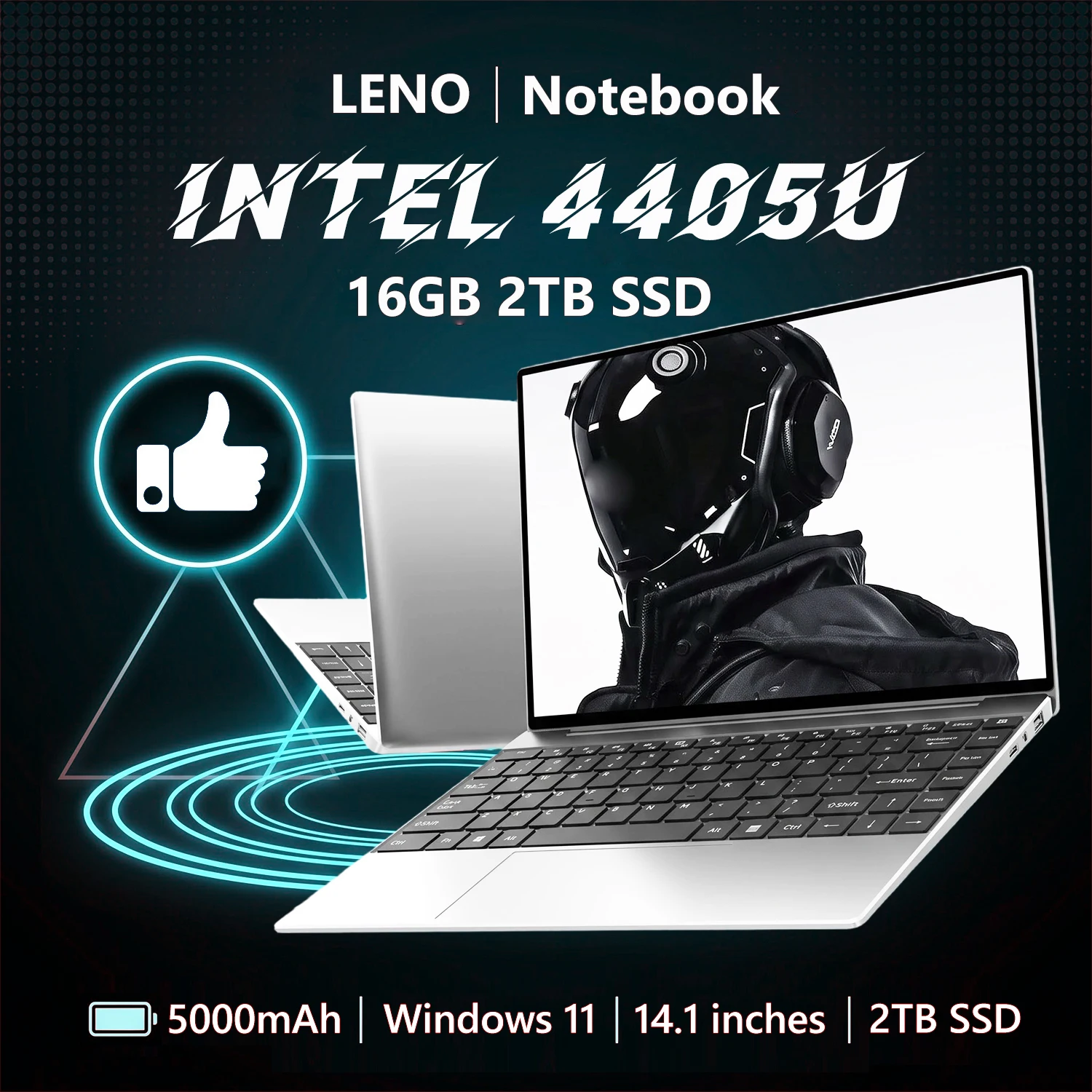 Ordinateur portable 2026 Intel Core 4405U, PC portable Windows 11, 16 Go de RAM, SSD 1 To 2 To, écran 14,1 pouces, 5000 mAh, 1920*1080P, PC de bureau et d
