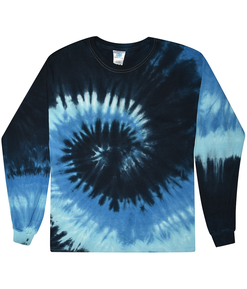 Colortone S2009Y Youth Long Sleeve Top in Blue Ocean size XS | Cotton