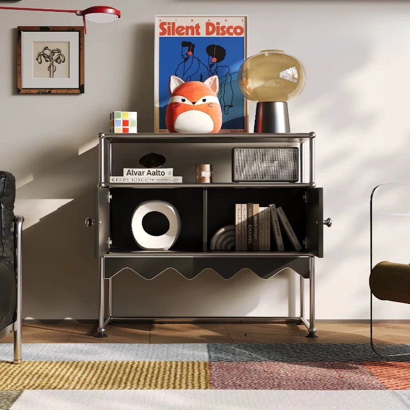 Meubles de chevet mobiles, buffets, armoires de rangement noires, présentoirs, meubles Bauhaus, meubles pour la maison, meubles du milieu du siècle