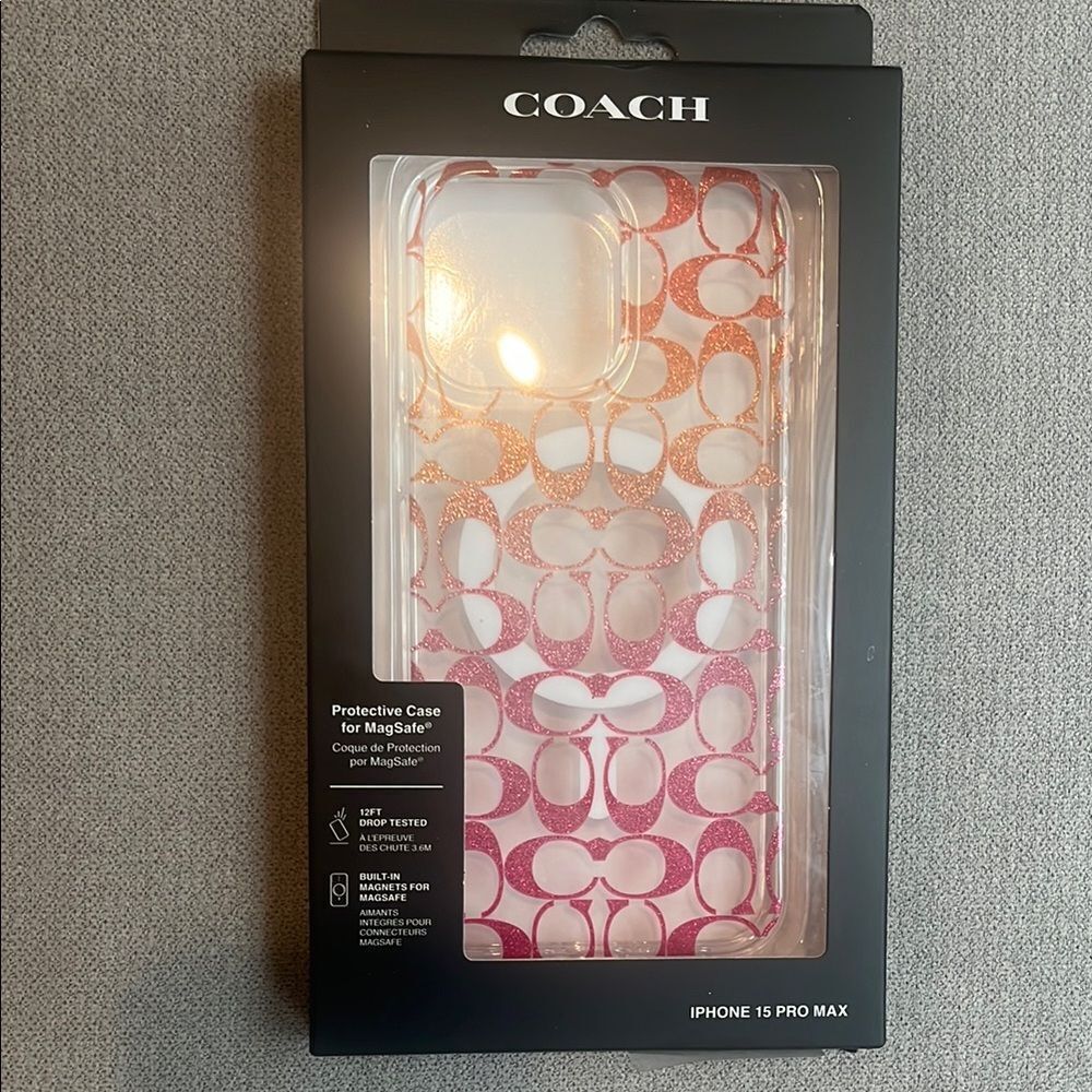 Coach Cell Phones & Accessories | Coach Pink Ombr Protective Magsafe Iphone 15 Pro Max Case For Cell Phones | Color: Pink | Size: Os