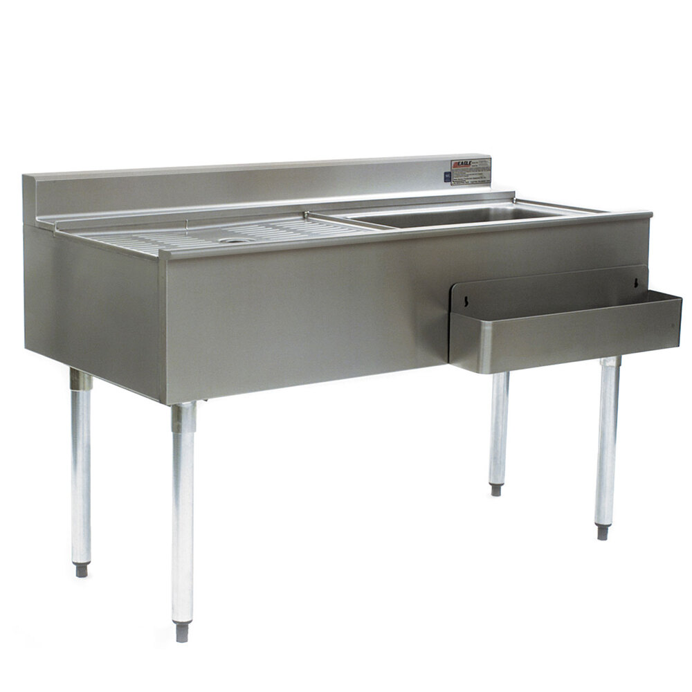 Eagle Group CWS4-18R-7 48" Underbar Work Station with Right Mount Ice Bin, Drain Board, and Cold Plate
