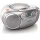 Philips AZ127/12 CD-Soundmaschine, CD Player Tragbar (Radio UKW, CD, Kassettendeck, Dynamic Bass Boost, Audioeingang) Silber