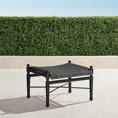 Carlisle Woven Ottoman in Onyx Aluminum - Onyx Finish with Chestnut Wicker - Frontgate