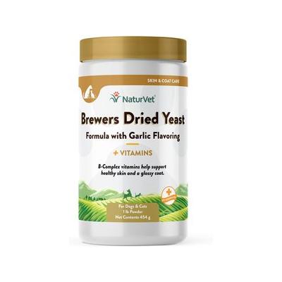 NaturVet Brewer's Dried Yeast with Garlic Powder Skin & Coat Supplement for Cats & Dogs, 1-lb