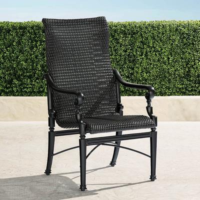 Set of 2 Carlisle Woven Dining Chairs in Onyx Aluminum - Onyx Finish with Chestnut Wicker - Frontgate