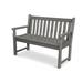 POLYWOOD® Traditional Plastic Garden Bench Plastic in Gray, Size 35.0 H x 47.5 W x 24.25 D in | Wayfair TGB48GY