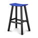 POLYWOOD® Contempo 30" Saddle Outdoor Bar Stool Plastic in Blue/Black | 29.75 H x 20.5 W x 15.75 D in | Wayfair 2012-FBLPB