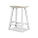 POLYWOOD® Contempo 24" Saddle Outdoor Counter Stool Plastic in White/Brown | 24.75 H x 19 W x 14 D in | Wayfair 2011-FWHSA