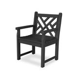 POLYWOOD® Chippendale Garden Outdoor Arm Chair Plastic in Black | 35 H x 25.75 W x 24.25 D in | Wayfair CDB24BL