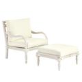 Ceylon Whitewash Lounge Chair & Ottoman with 1 Chair Cushion Set and 1 Ottoman Cushion - Ballard Designs - Ballard Designs