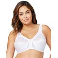 Glamorise Full Figure Plus Size MagicLift Front-Close Support Bra Wirefree #1200 White