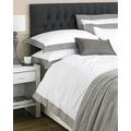 Harvard Single Bed Duvet Set - Plain White - Mocha Brown Border Panel Design - 200 Thread Count - 1 x Oxford Pillowcase Included - 100% Cotton - 137 x 200cm (54" x 79" inches) - Riva Paoletti