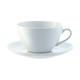 LSA Dine Cappuccino Cup & Saucer Curved 0.35L | Set of 4 | Handmade Porcelain | DI07