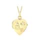 CARISSIMA Gold Women's 9ct Yellow Gold Heart Daisy Locket Pendant on Curb Chain Necklace of 46cm/18
