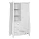 Tutti Bambini Lucas Wardrobe | 1 Internal & 3 Open Shelves, 2 Half-Width & 1 Full-Width Drawers, Hanging Rail, Soft Closing | W109 x D54 x H190cm | White