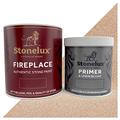 StoneLux® Fireplace Stone Coating - Stone Effect Paint - 1 litre & 500ml Primer (Buff Sandstone)