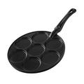 Nordic Ware Scandinavian Silver Dollar Pancake Pan, Cast-Aluminium Pancake Frying Pan, Pancake Pan for 7 Pancakes, Mini Pancake Maker - Black,17.5 x 10.2 x 2.5