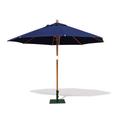 Jati Umbra 3.5m Wooden Garden Parasol with Cover (Blue) - Octagonal, Double-Pulley, 2-Part Pole