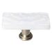 Sietto Skinny Glacier 2" Length Rectangle Knob 0.875 W in white/brownCrystal & Glass/Metal in Satin Nickel/White | Wayfair SLK_212-SN