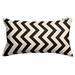 Majestic Home Goods Zig Zag Rectangular Throw Pillow Polyester/Polyfill blend in Black | 12 H x 20 W x 5 D in | Wayfair 85907220630