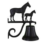 Montague Metal Products Inc. Cast Mare & Colt Bell Metal in Black | 16.5 H x 12.5 W x 7.75 D in | Wayfair CB-1-55-SB