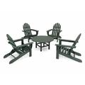 POLYWOOD® Classic Folding Adirondack 5-Piece Conversation Group Plastic in Green | Outdoor Furniture | Wayfair PWS119-1-GR