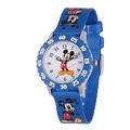 Disney By Ewatchfactory Kids Mickey Mouse Quartz Watch with White Dial Time Teacher Display and Blue Nylon Strap W000232