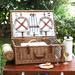 Picnic at Ascot Dorset Basket for Four w/ Blanket in London Cotton Canvas in Brown | 9.25 H x 27.5 W x 15.5 D in | Wayfair 704B-L