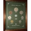 Framed 1958 British Coin Gift Set (Vintage 66th Birthday Year of Birth or Wedding Anniversary Present)