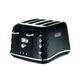 De'Longhi Brilliante 4-slot toaster, reheat, defrost & 6 browning settings, removable crumb tray, CTJ4003BK, Black