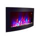 2018 New Large Wall Mounted Electric Fire Place Fireplace Heater with Black Curved Glass Screen Plasma Style 2000W MAX