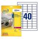 Avery L6140-20 Extra-Strong Adhesive TripleBond Labels, 40 Labels Per A4 Sheet