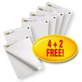 Post-it Super Sticky Meeting Charts,Value Pack, 6 Pads, 30 Sheets per Pad,635 mm x 762 mm, White Color - For Brainstorming Anywhere and Keeping all Ideas Visible
