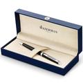 Waterman Hemisphere Ballpoint Pen | Gloss Black with Chrome Trim | Medium Point | Blue Ink | Gift Box