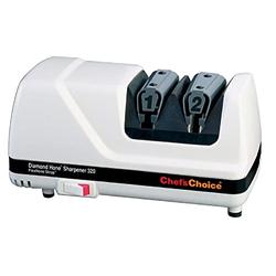 Chef's Choice Diamond honed two-stage rotary sharpener, Model 320, Black, White, 26.9L x 16.3W x 16H centimetres