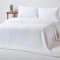 HOMESCAPES - 100% Organic Cotton Waffle Blanket - White - Single Bed Size 178 x 228 cm - Super Soft Combed Cotton Blanket Throw