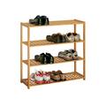 Premier Housewares 2402560 4-Tier Wooden Shoe Rack, 80 x 79 x 26 cm - Walnut
