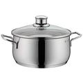 WMF cookware Ø 20 cm approx. 3l Diadem Plus pouring rim glass lid Cromargan stainless steel brushed suitable for all stove tops including induction dishwasher-safe