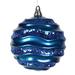 Vickerman 33615 - 8" Sea Blue Candy Glitter Wave Ball Christmas Tree Ornament (M132162)