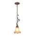 Woodbridge Lighting Elegante 1 - Light Single Bell Pendant Glass in Brown/White | 17 H x 6.5 W x 6.5 D in | Wayfair 28012-GBZ