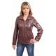 Womens Classic Zip Up Real Leather Jacket Ladies Semi Fitted Lambskin Coat Julia Brown (12)