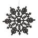 Vickerman 23578 - 8" Jet Black Glitter Snowflake Christmas Tree Ornament (12 pack) (M101617)