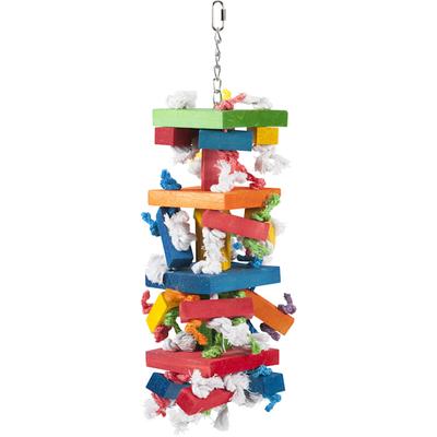 Caitec Block Knots Hanging Bird Toy, 8" X 22"