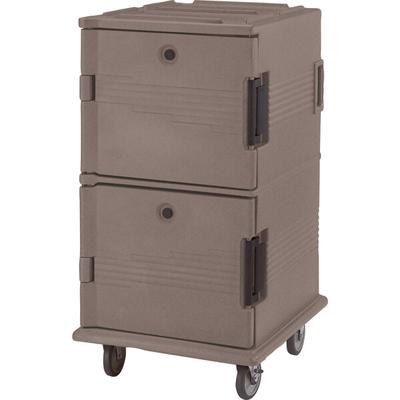Cambro Hot Box | UPC1600HD194 Granite Sand Ultra Camcart Insulated Food Pan Carrier with Heavy Duty Casters