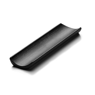Elite Global Solutions JWTR07 Zen 6 11/16 x 1 3/4" Black Towel Plate - 6/Case
