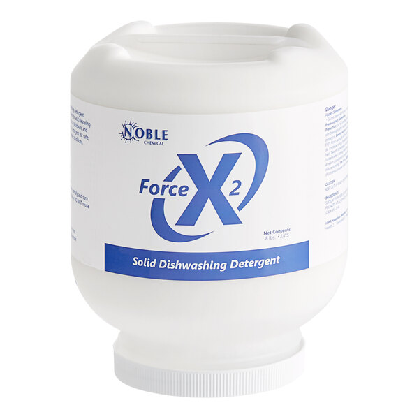 Noble Force X2 8 lb. / 128 oz. Concentrated Solid Dish Machine Detergent - 2/Case