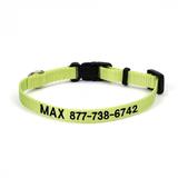 Nylon Adjustable Personalized Dog Collar in Lime, 5/8" Width, Small/Medium, Green
