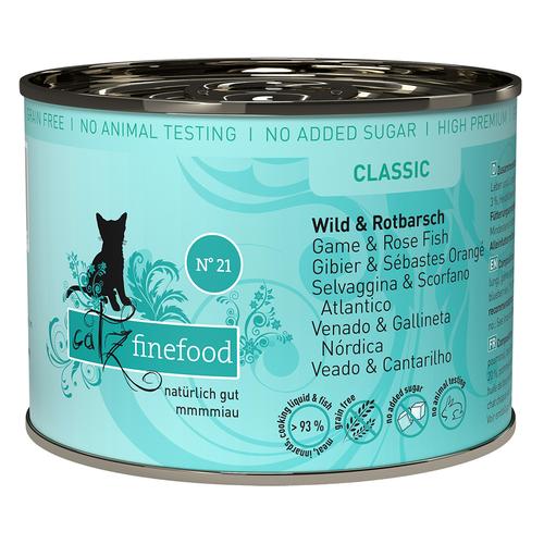 6x200g in der Dose, Wild & Rotbarsch catz finefood Katzenfutter nass