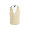 Dobell Mens Gold/Buff Morning Suit Wedding Waistcoat Regular Fit Shawl Lapel Double Breasted-L (42-44in)