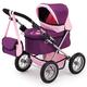 Bayer Design 13057AA Dolls Pram Trendy, Stroller, Foldable, Height-Adjustable Handle, Bag, Purple, ‎67 x 67 x 41 cm